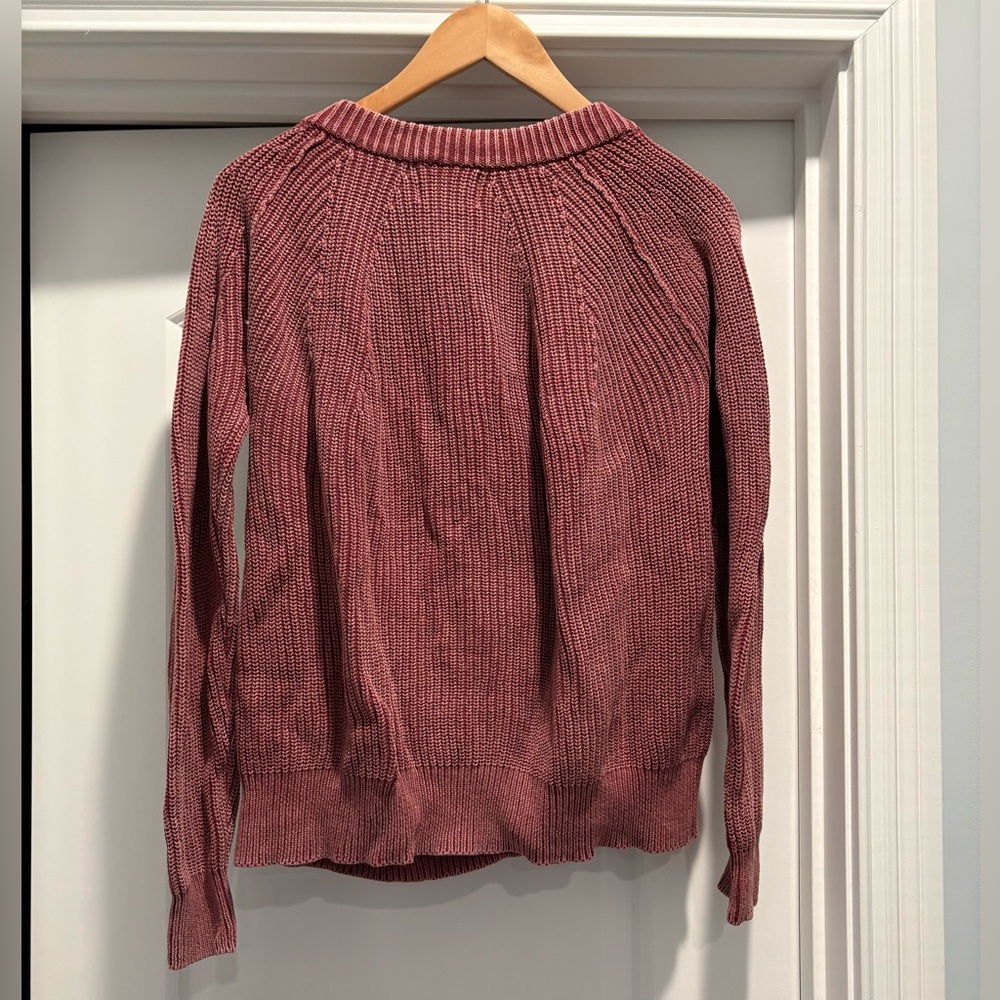 Maroon Button-Up Sweater - image 5